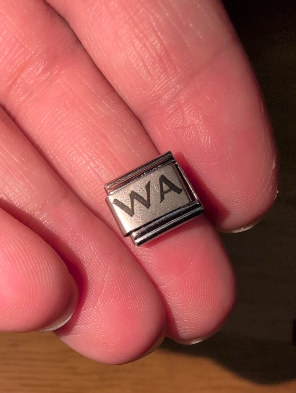 ❤️‍🔥10/$10❤️‍🔥 'WA' Italian Charm Silver Link Washington State